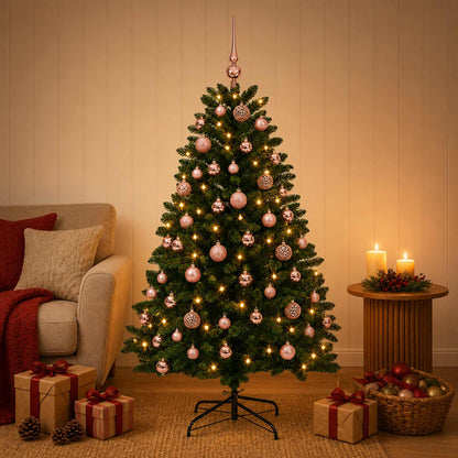 Artificial Christmas Tree Mid-green with Bauble 180 cm 300 LEDs