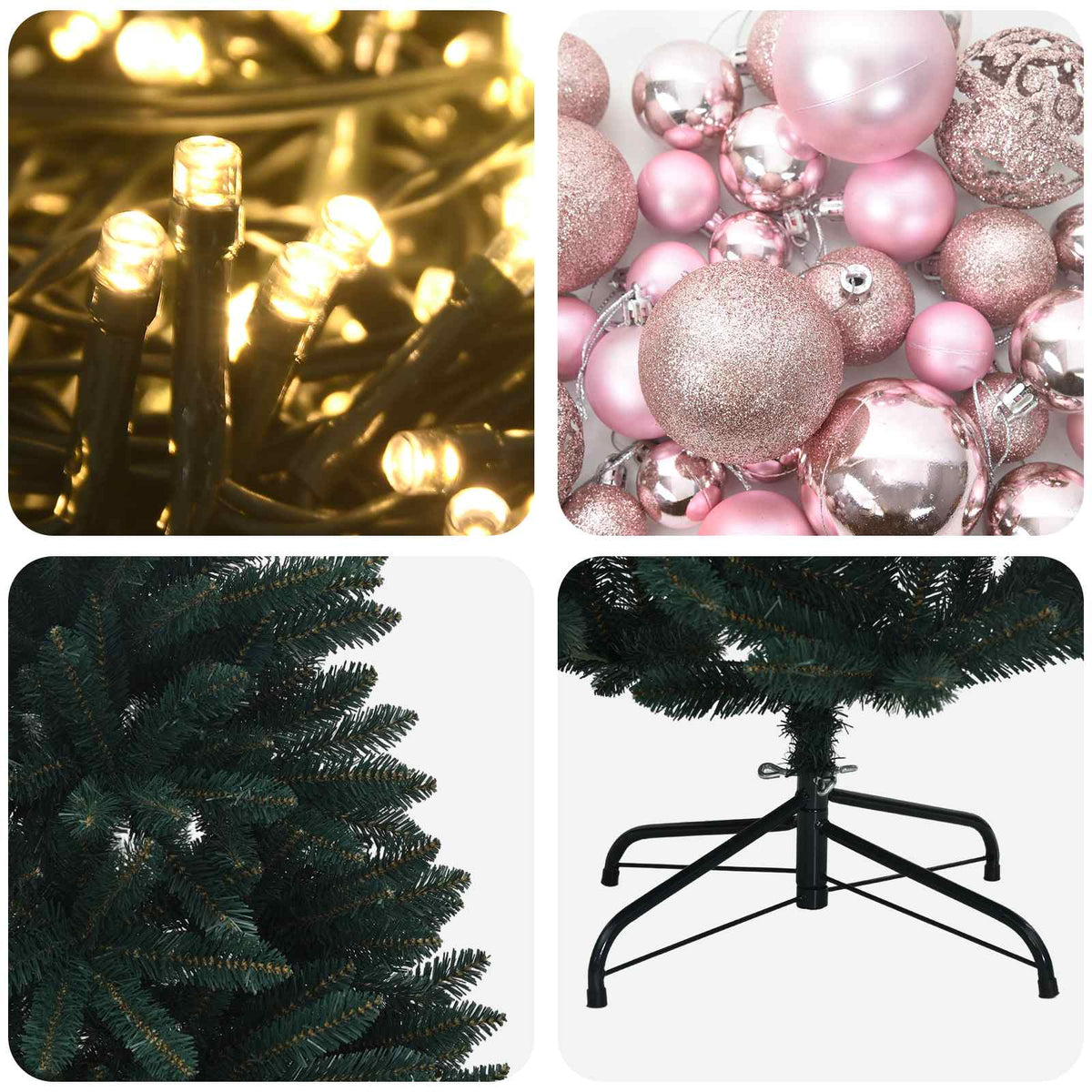 Artificial Christmas Tree Dark Green with Ornaments 120 cm