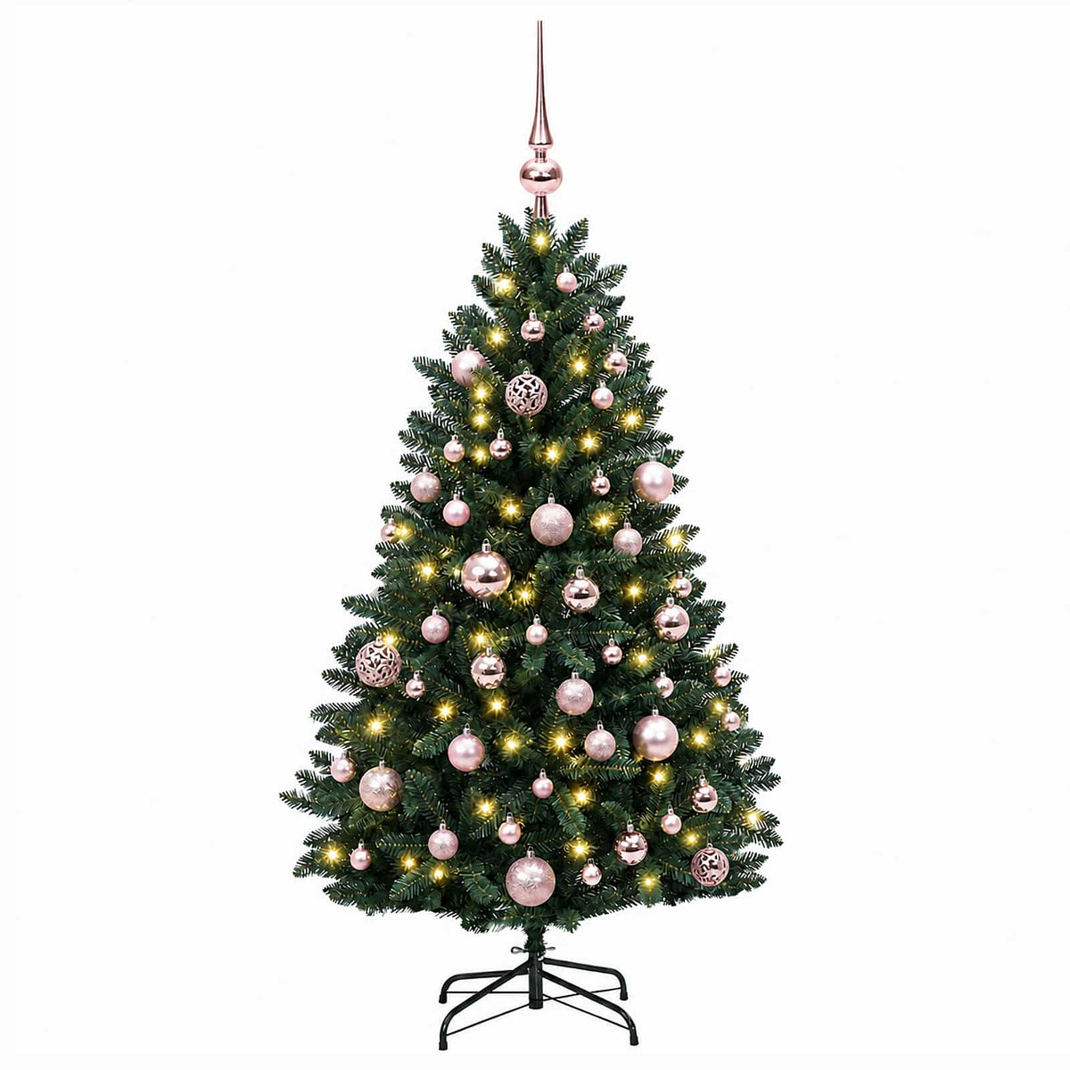 Artificial Christmas Tree Dark Green with Ornaments 120 cm