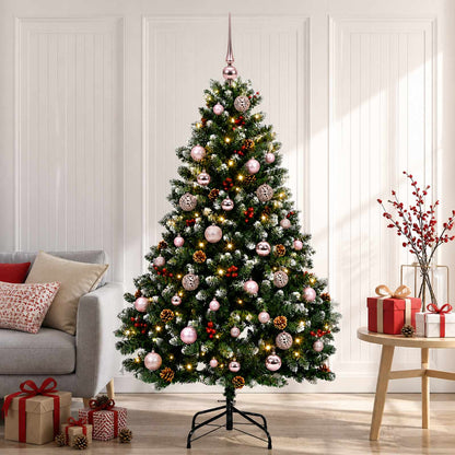 Artificial Christmas Tree Green with Baubles 180 cm 300 LEDs