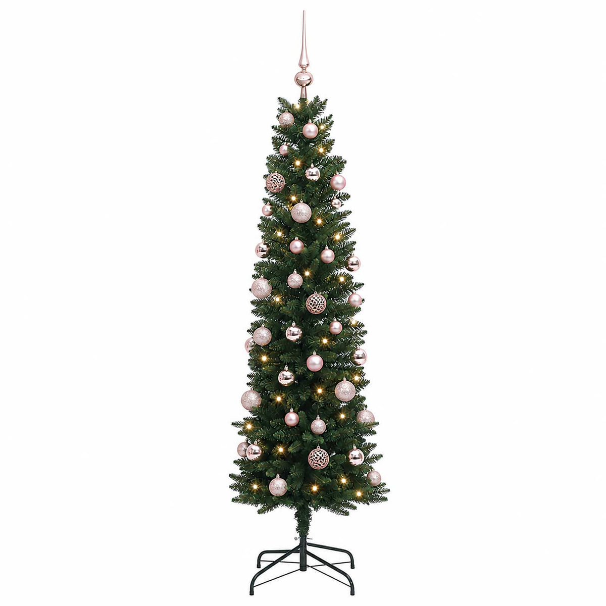 Artificial Slim Christmas Tree with Bauble 120 cm 150 LEDs