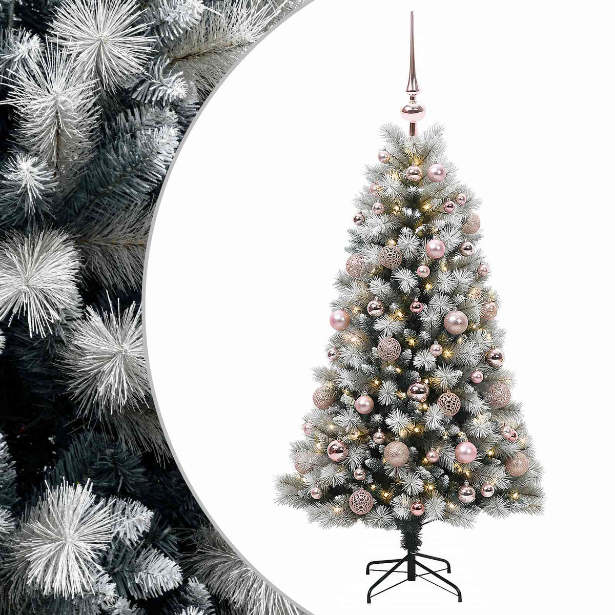 Artificial Hinged Christmas Tree with Baubles 120 cm 150 LEDs
