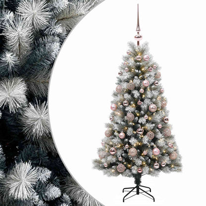 Artificial Hinged Christmas Tree with Baubles 120 cm 150 LEDs