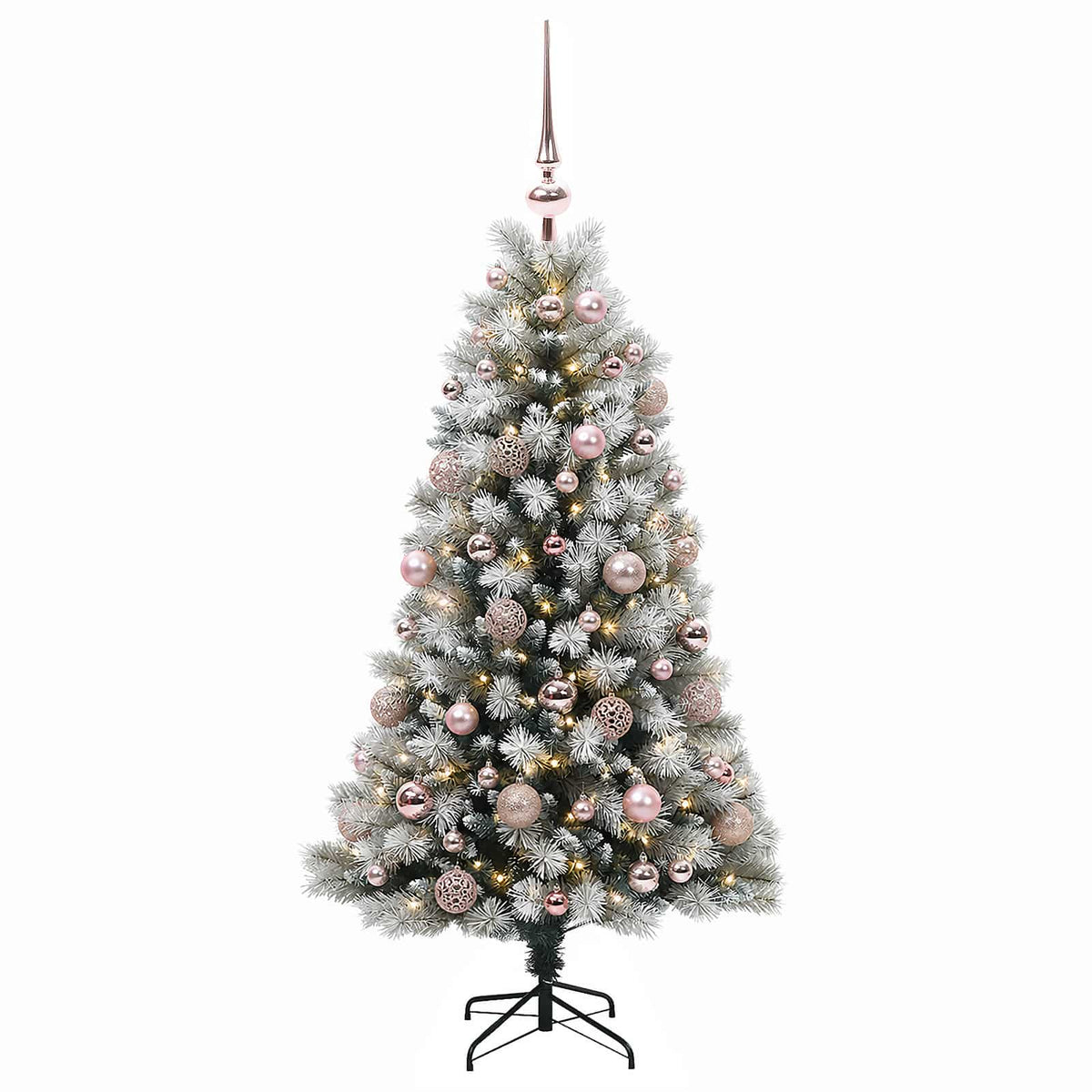 Artificial Hinged Christmas Tree with Baubles 120 cm 150 LEDs