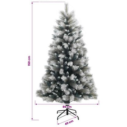 Artificial Hinged Christmas Tree with Baubles 150 cm 150 LEDs