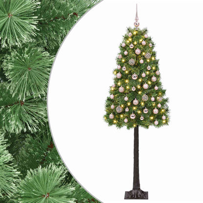 Artificial Hinged Christmas Tree with Baubles 150 cm 150 LEDs