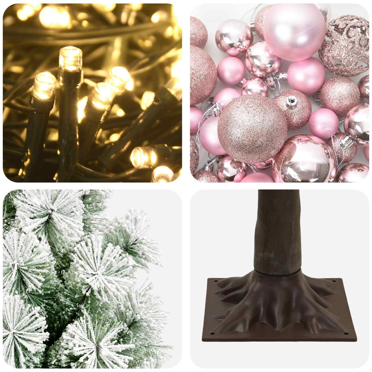 Artificial Hinged Christmas Tree with Baubles 120 cm 150 LEDs