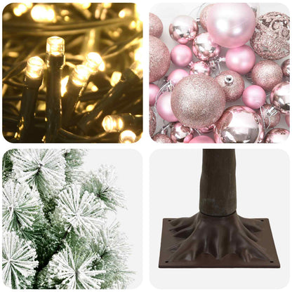 Artificial Hinged Christmas Tree with Baubles 120 cm 150 LEDs