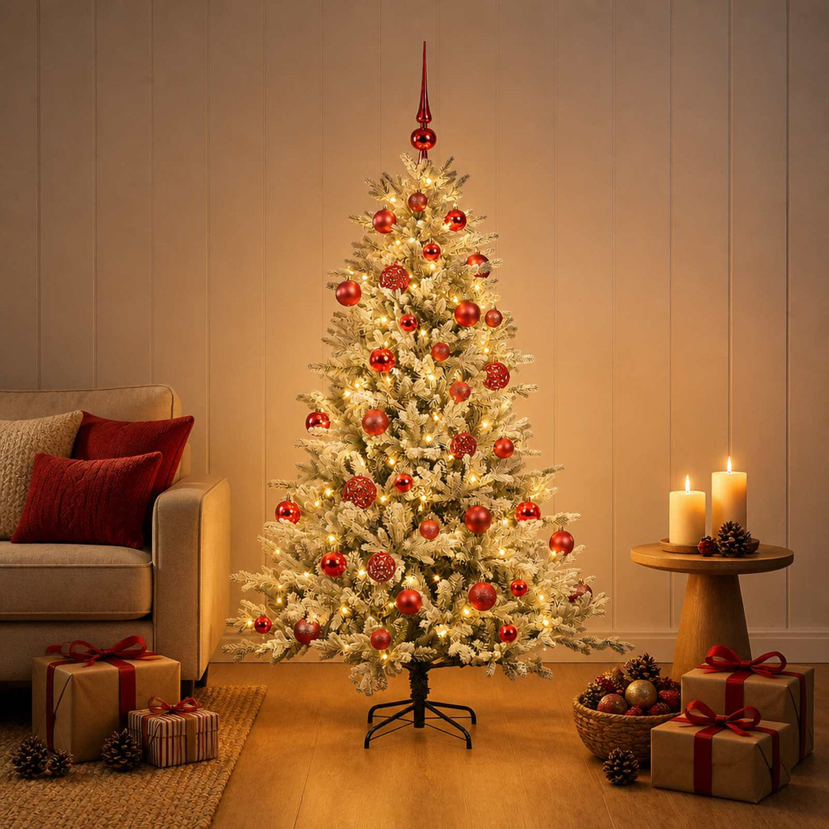 Artificial Christmas Tree with Bauble 120 cm 150 LEDs