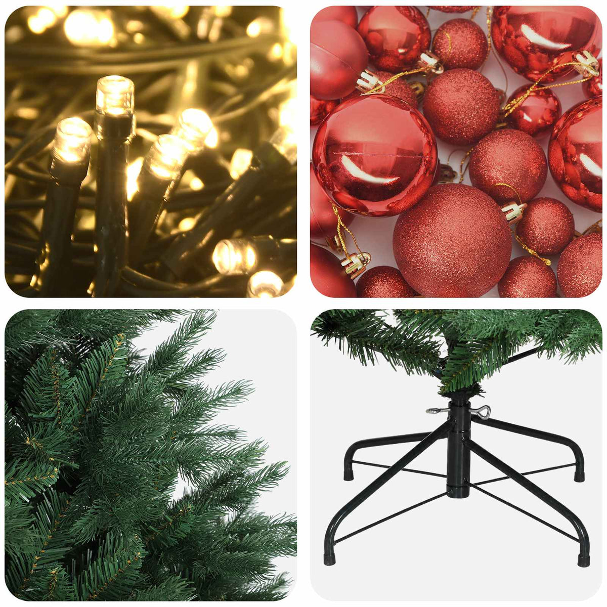Artificial Christmas Tree with Bauble 120 cm 150 LEDs