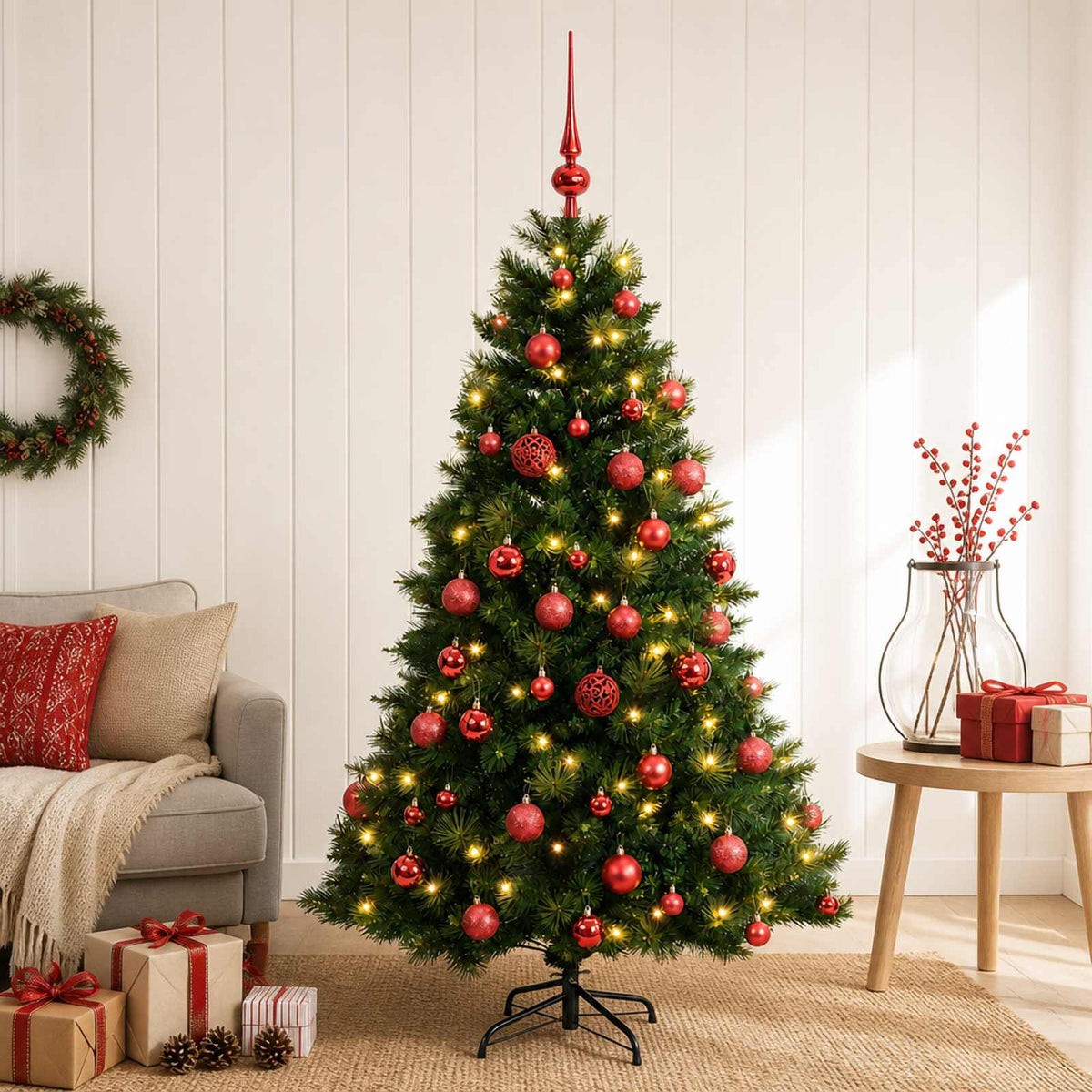 Artificial Christmas Tree with Bauble 120 cm 150 LEDs