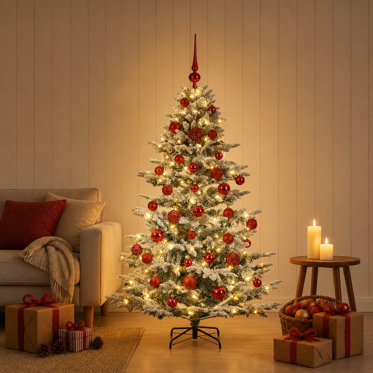 Artificial Christmas Tree with Bauble 150 cm 150 LEDs
