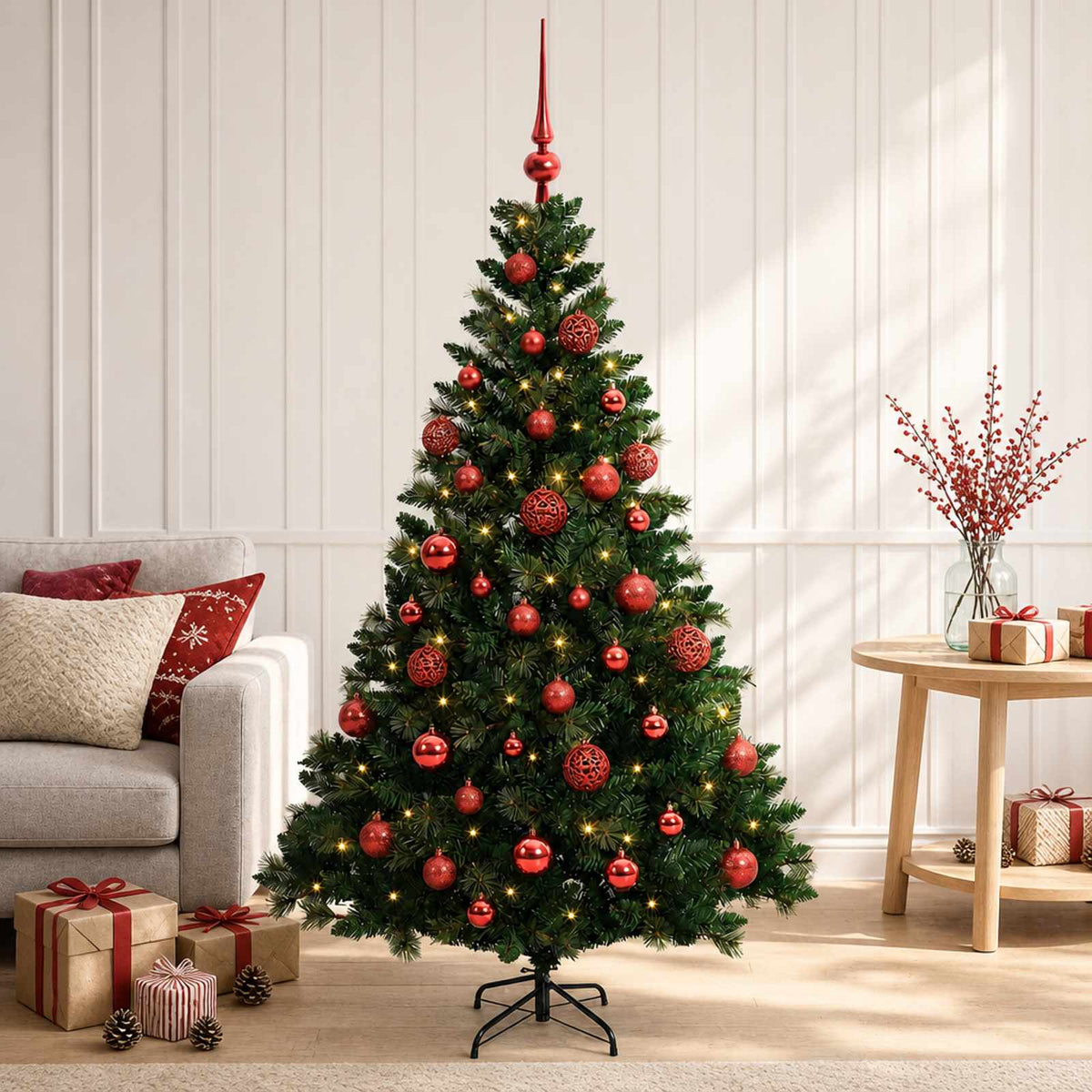 Artificial Christmas Tree with Bauble 150 cm 150 LEDs