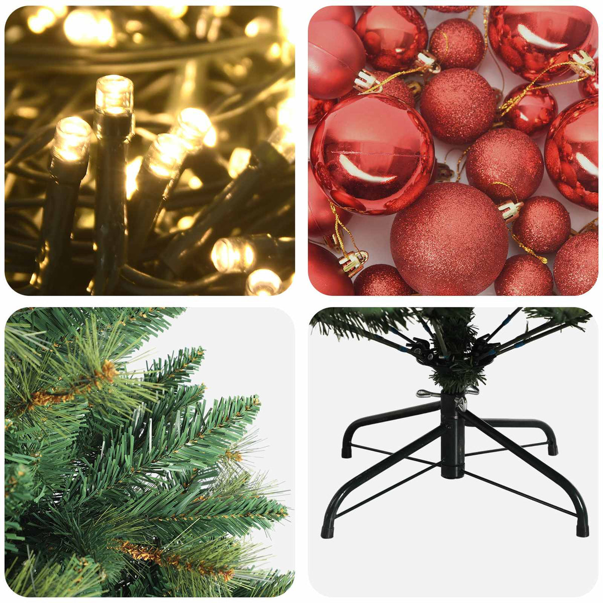 Artificial Christmas Tree with Bauble 150 cm 150 LEDs