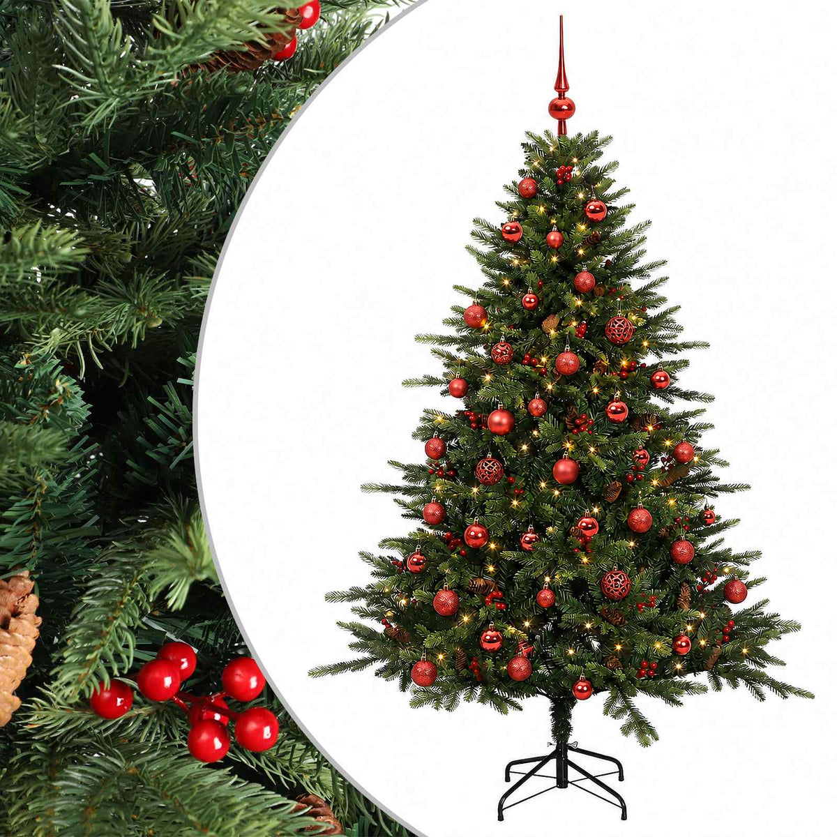 Artificial Christmas Tree with Bauble 150 cm 150 LEDs