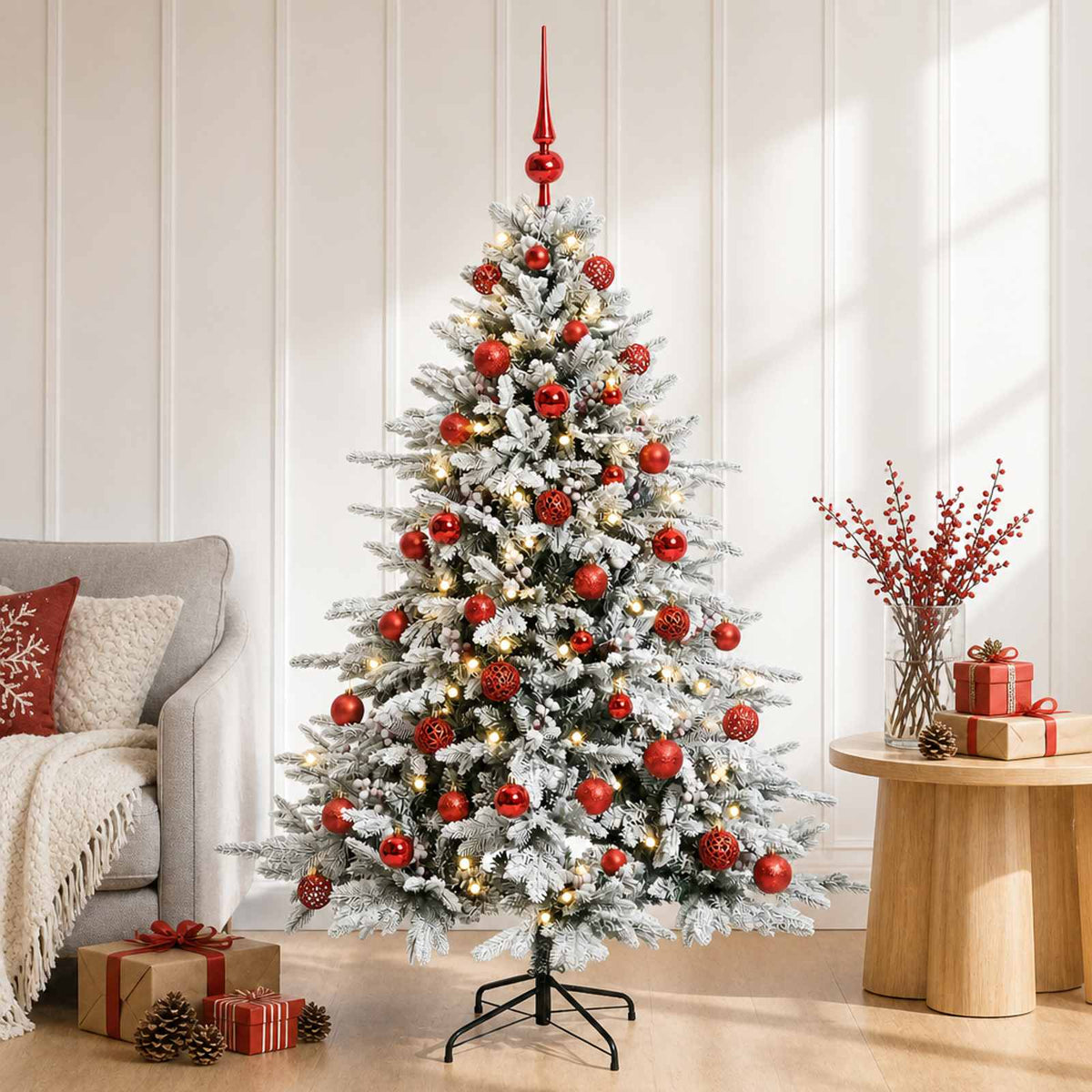 Artificial Christmas Tree with Bauble 150 cm 150 LEDs