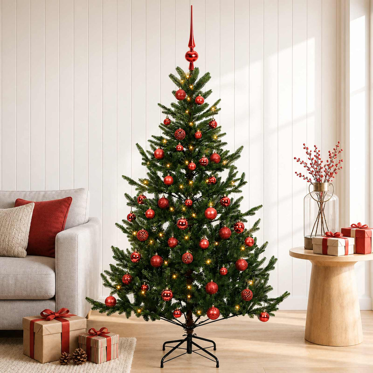 Artificial Christmas Tree with Bauble 120 cm 150 LEDs