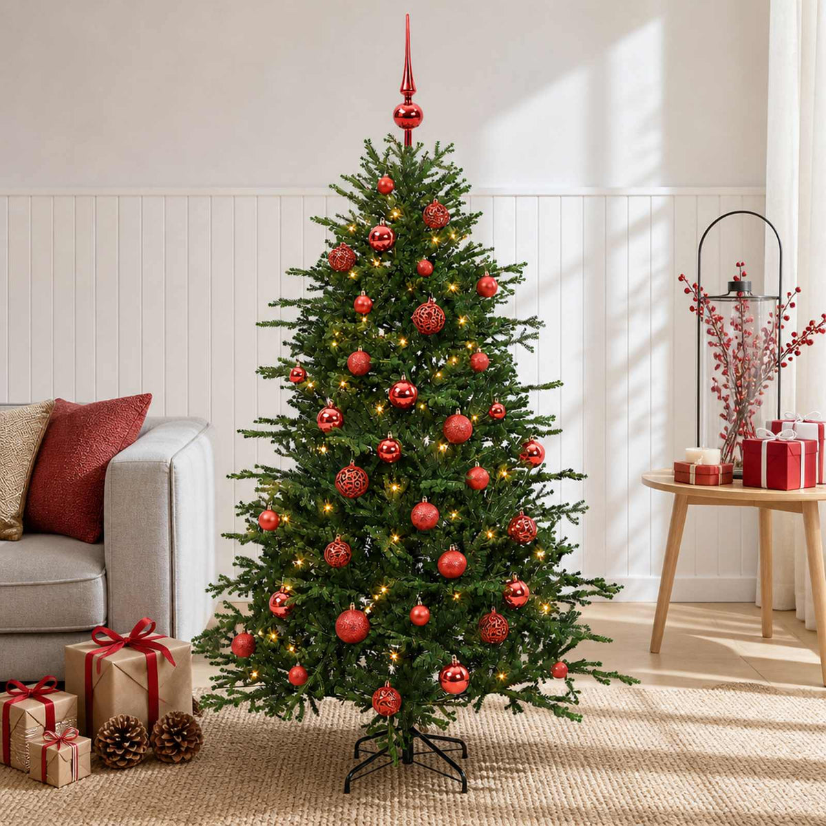 Artificial Christmas Tree with Bauble 150 cm 150 LEDs