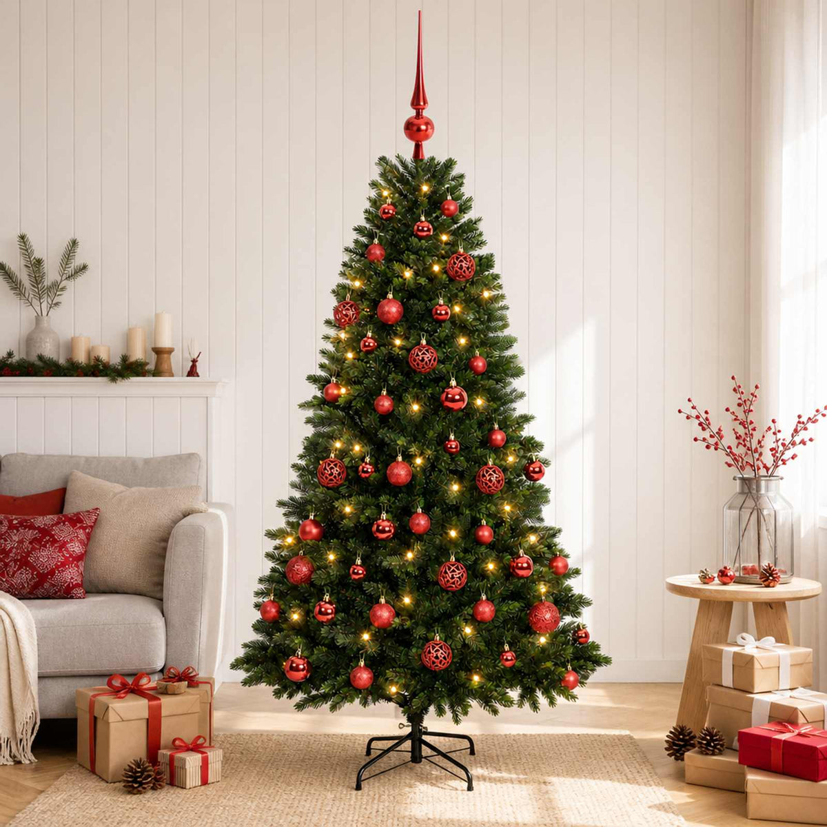 Artificial Christmas Tree with Bauble 120 cm 150 LEDs