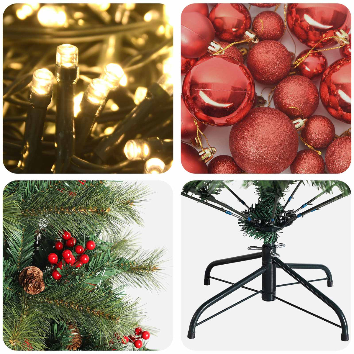 Artificial Christmas Tree with Bauble 150 cm 150 LEDs