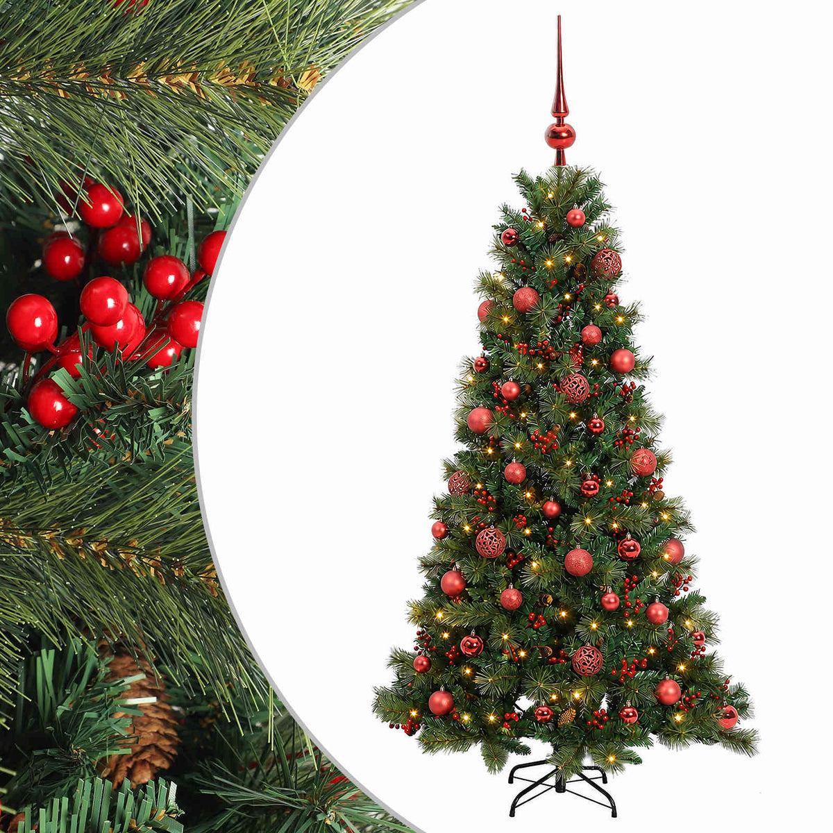 Artificial Christmas Tree with Bauble 150 cm 150 LEDs