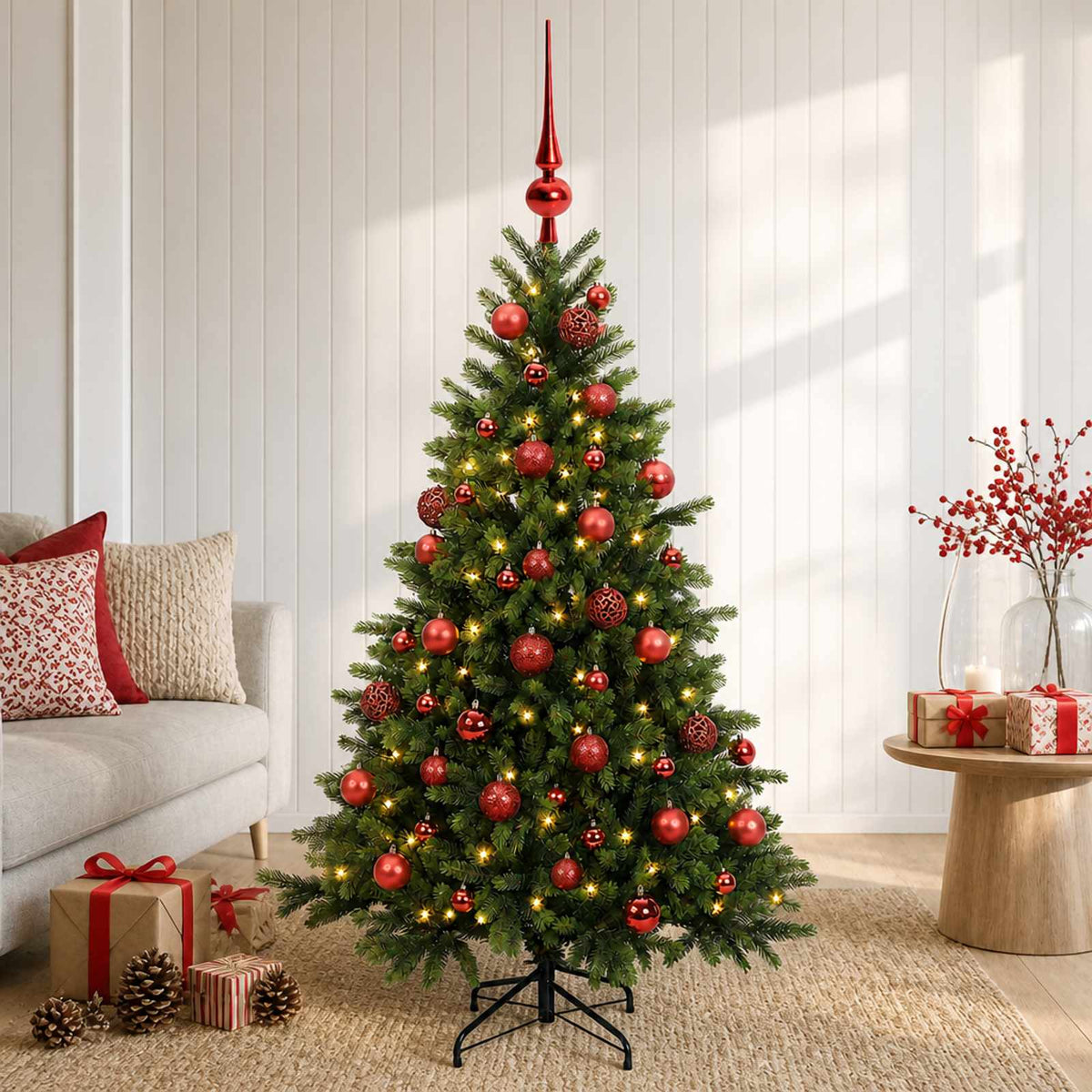 Artificial Christmas Tree with Bauble 150 cm 150 LEDs