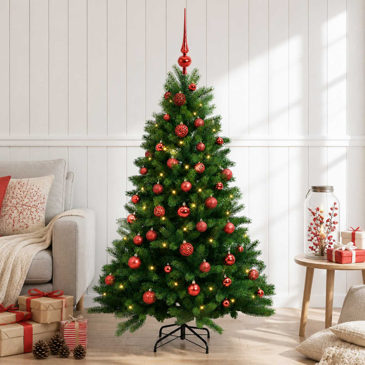 Artificial Christmas Tree with Bauble 120 cm 150 LEDs