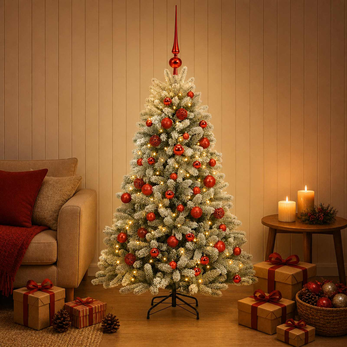 Artificial Christmas Tree with Bauble 150 cm 150 LEDs
