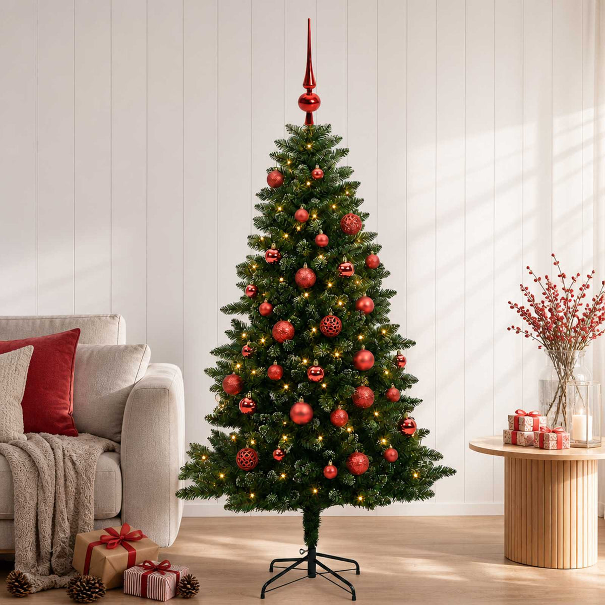 Artificial Christmas Tree with Bauble 150 cm 150 LEDs
