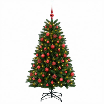 Artificial Christmas Tree Mid-green with Bauble 150 cm 150 LEDs