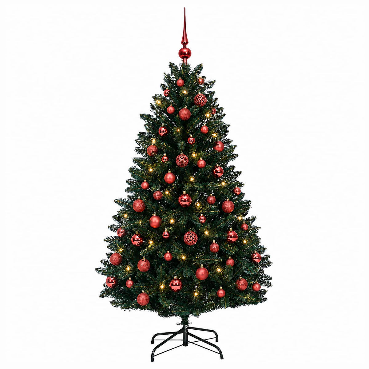 Artificial Christmas Tree Dark Green with Bauble 150 cm