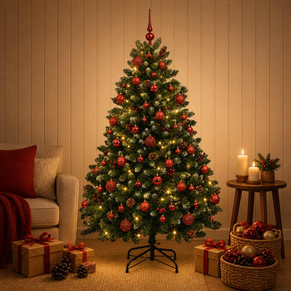 Artificial Christmas Tree Green with Bauble 150 cm 150 LEDs