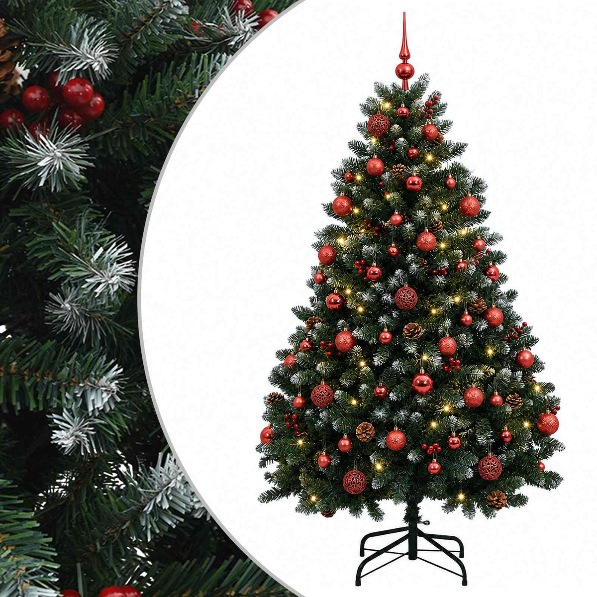 Artificial Christmas Tree Green with Bauble 150 cm 150 LEDs