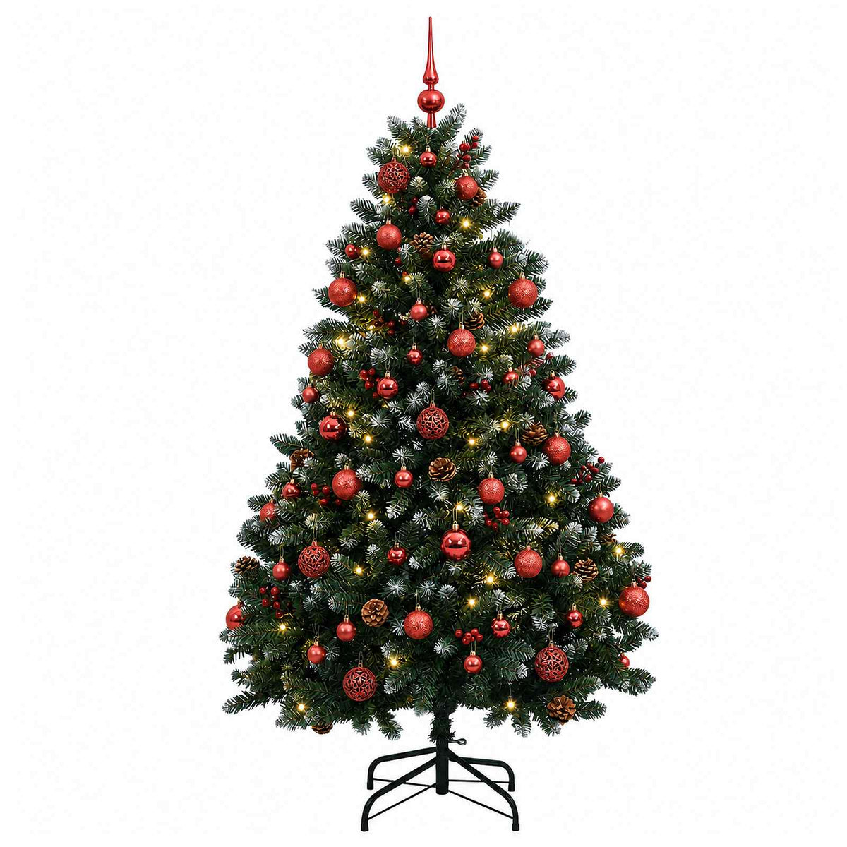 Artificial Christmas Tree Green with Bauble 150 cm 150 LEDs