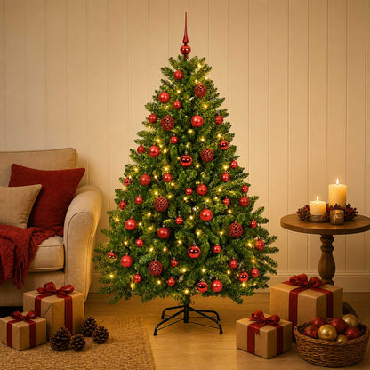 Artificial Light Green Christmas Tree with Baubles 180 cm