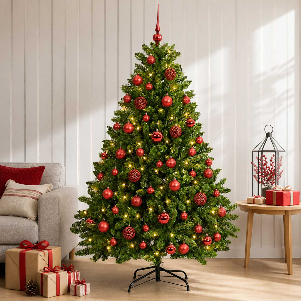 Artificial Christmas Tree Light Green with Bauble 120 cm