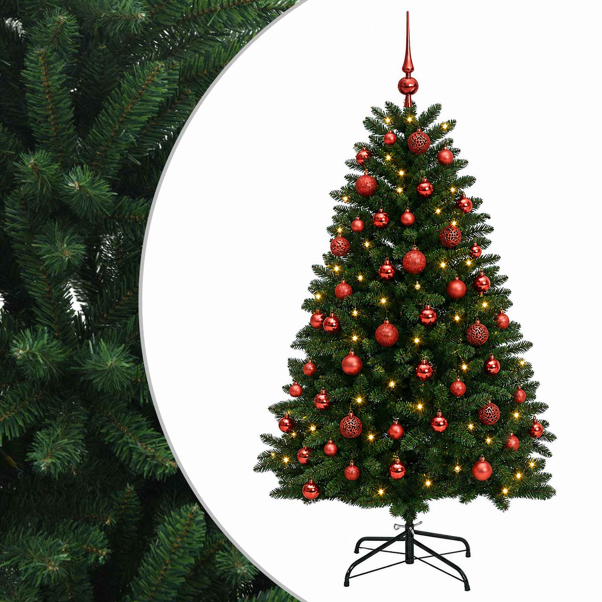 Artificial Christmas Tree Mid-green with Ornament 150 cm