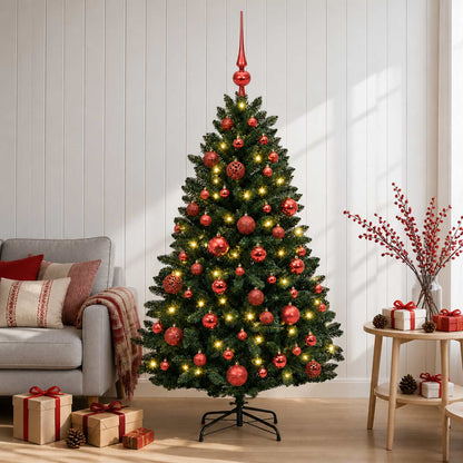 Artificial Christmas Tree, Dark Green, with Baubles 120 cm
