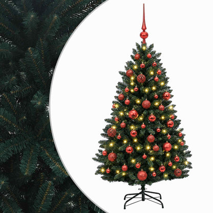 Artificial Christmas Tree Dark Green with Baubles 150 cm
