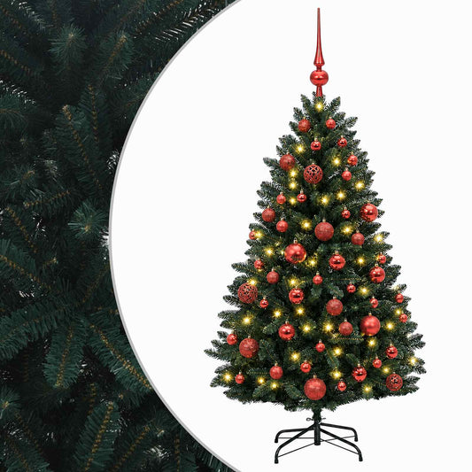 Artificial Christmas Tree Dark Green with Baubles 150 cm