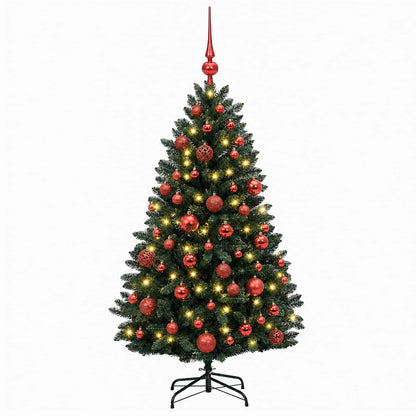 Artificial Christmas Tree Dark Green with Baubles 150 cm