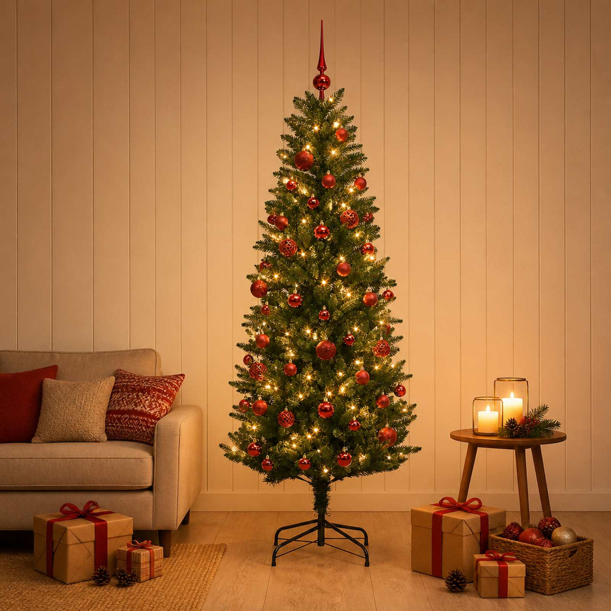 Artificial Christmas Tree with Bauble 120 cm 150 LEDs