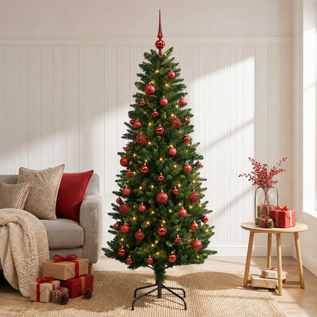 Artificial Christmas Tree with Bauble 120 cm 150 LEDs