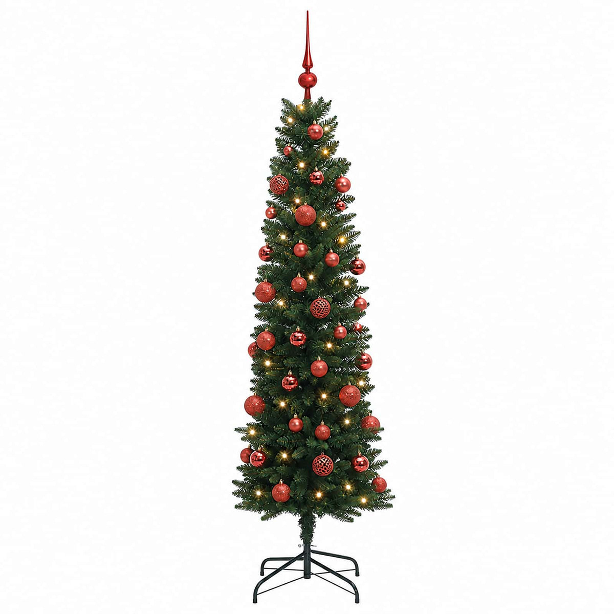 Artificial Slim Christmas Tree with Bauble 150 cm 150 LEDs