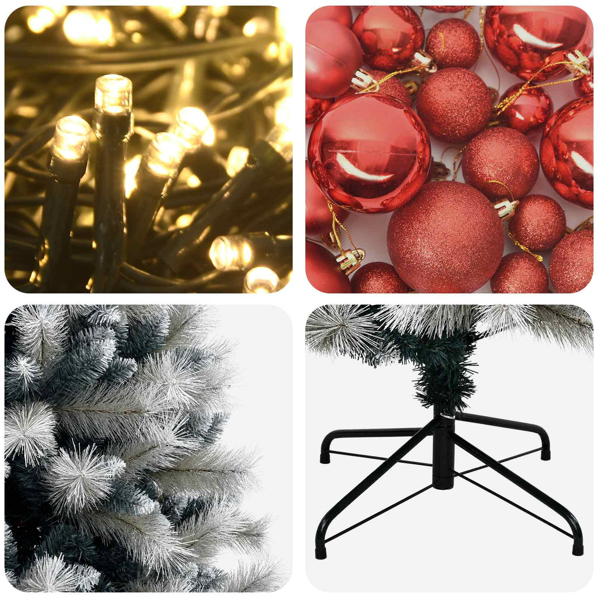 Artificial Hinged Christmas Tree with Baubles 120 cm 150 LEDs
