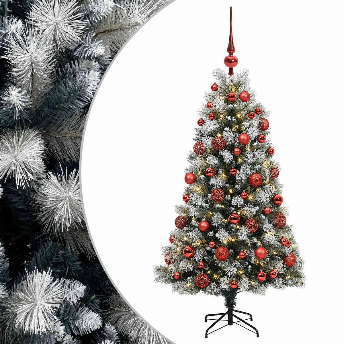 Artificial Hinged Christmas Tree with Baubles 120 cm 150 LEDs