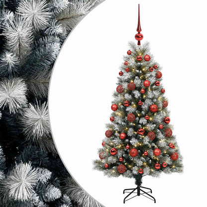 Artificial Hinged Christmas Tree with Baubles 150 cm 150 LEDs