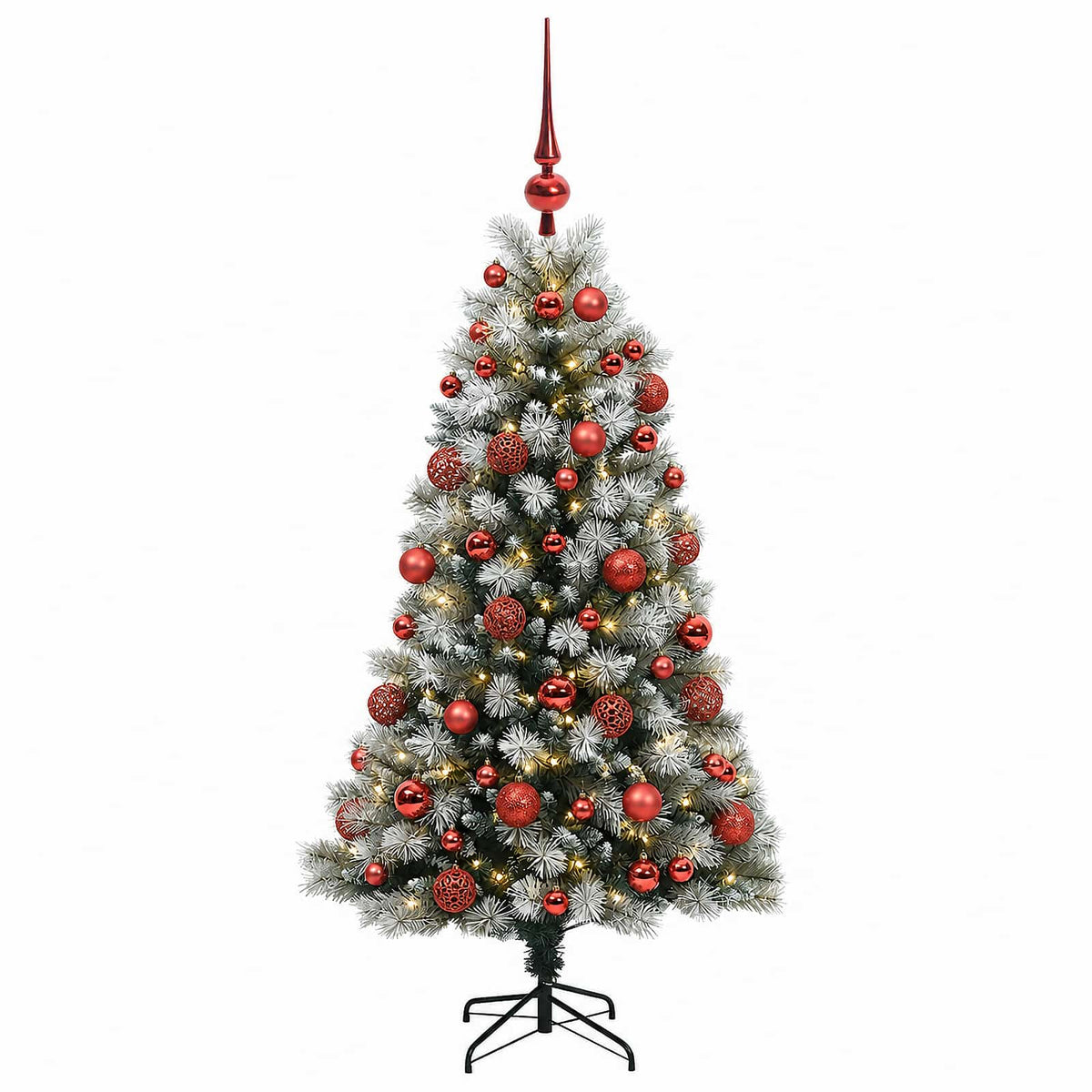 Artificial Hinged Christmas Tree with Baubles 150 cm 150 LEDs