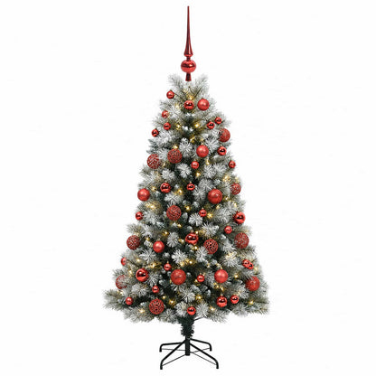 Artificial Hinged Christmas Tree with Baubles 150 cm 150 LEDs