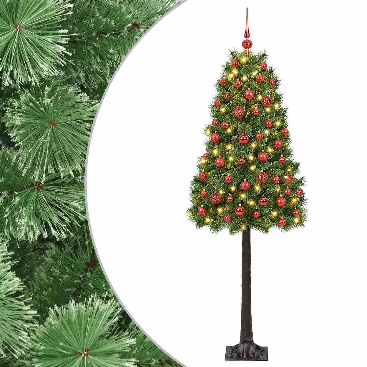 Artificial Hinged Christmas Tree with Baubles 120 cm 150 LEDs